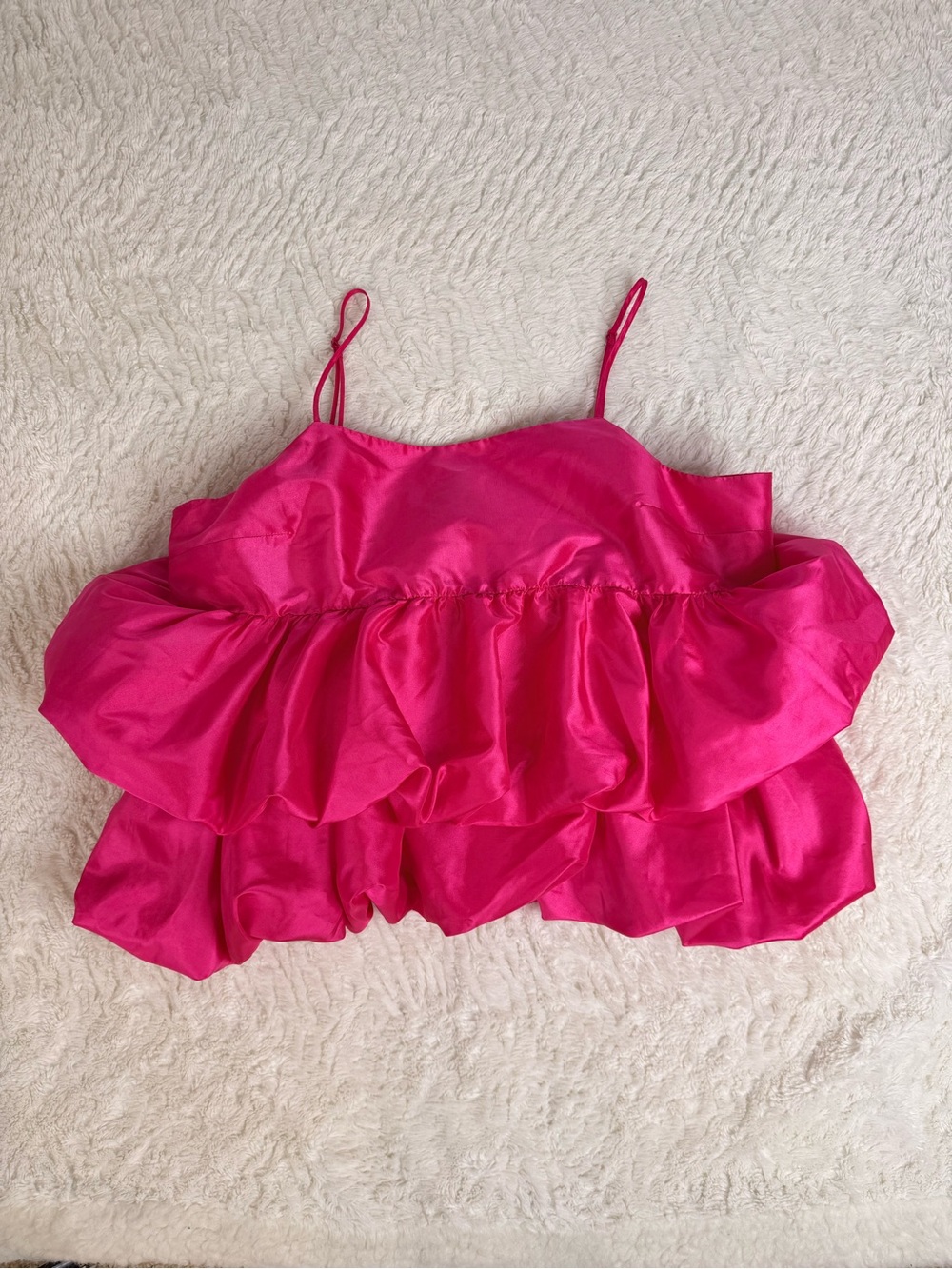 a new day Hot Pink Ruffled Camisole